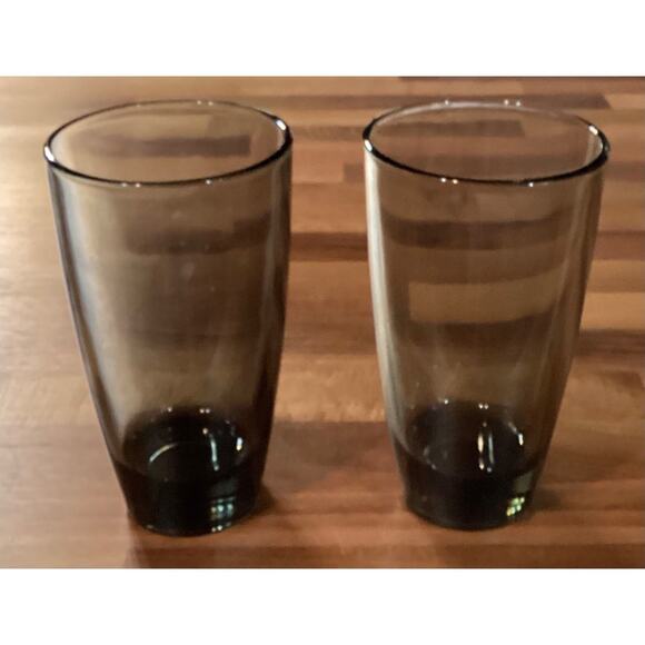 Set of 2 Vintage Libbey Classic Smoke 18 oz Glasses MCM Tumbler Drinkware - Picture 7 of 11